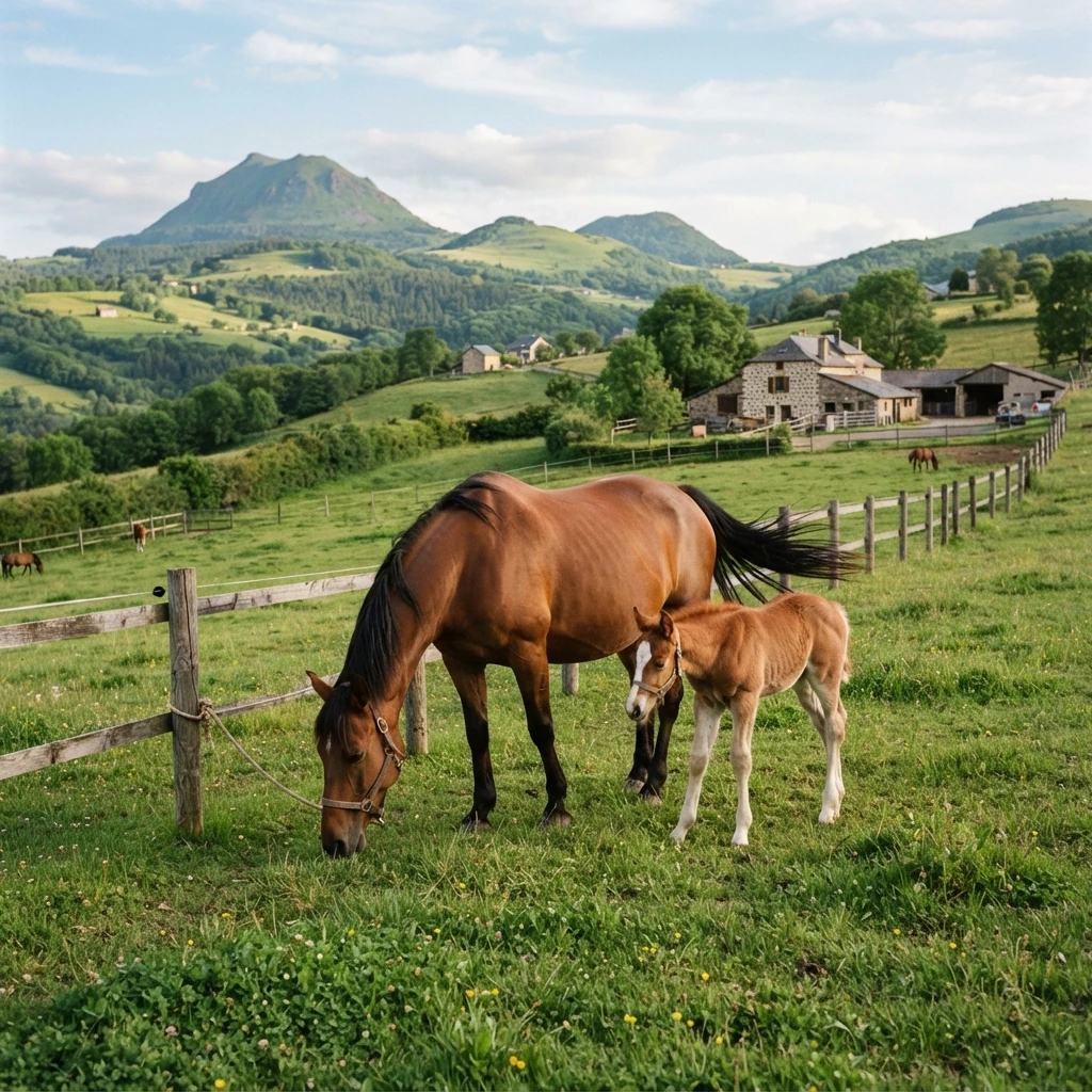 Élevage de chevaux au Elevage Da Lagoa Lusitaniens, Chanat-la-Mouteyre