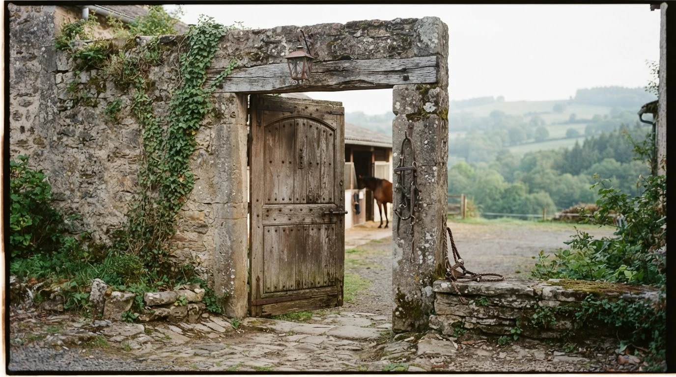 Entrée du Elevage Da Lagoa Lusitaniens, centre équestre à Chanat-la-Mouteyre