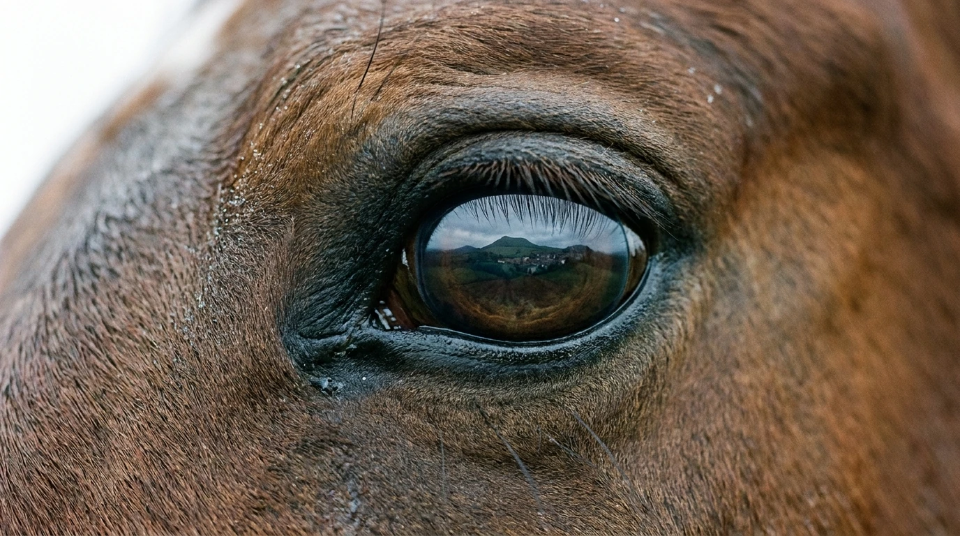 Un regard de cheval au Elevage Da Lagoa Lusitaniens, Chanat-la-Mouteyre